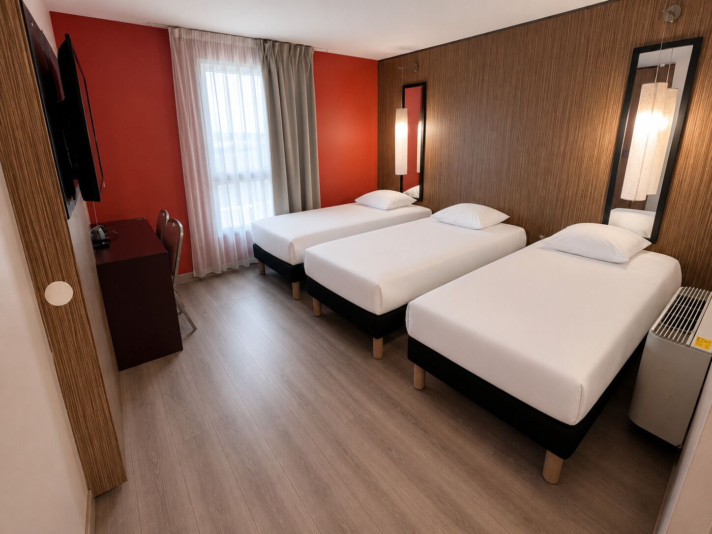 Studio, 3 Twin Beds | In-room safe, desk, blackout drapes, soundproofing