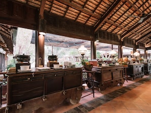 Breakfast, lunch, dinner served; pool views