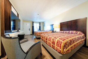 Desk, free WiFi, bed sheets