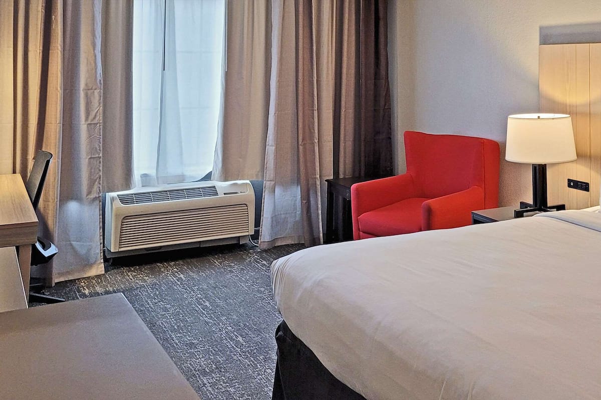 Room, 1 King Bed, Non Smoking | Desk, blackout drapes, iron/ironing board, free cribs/infant beds