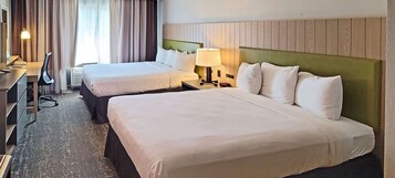 Room, 2 Queen Beds, Non Smoking | Desk, blackout drapes, iron/ironing board, free cribs/infant beds