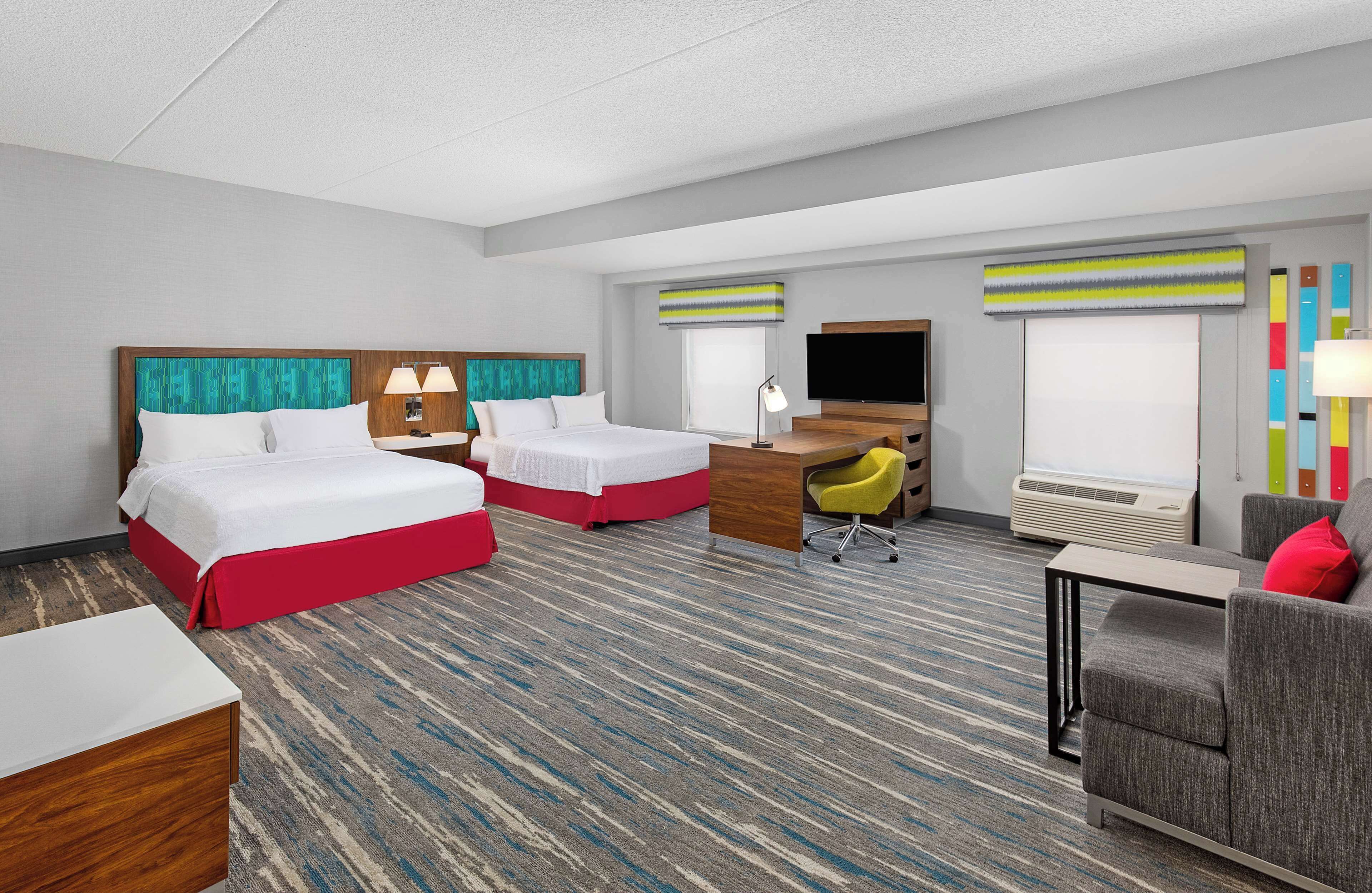 studio, 2 queen beds, accessible, non smoking (mobility & hearing, roll-in shower) | desk, blackout curtains, iron/ironing board, free wifi