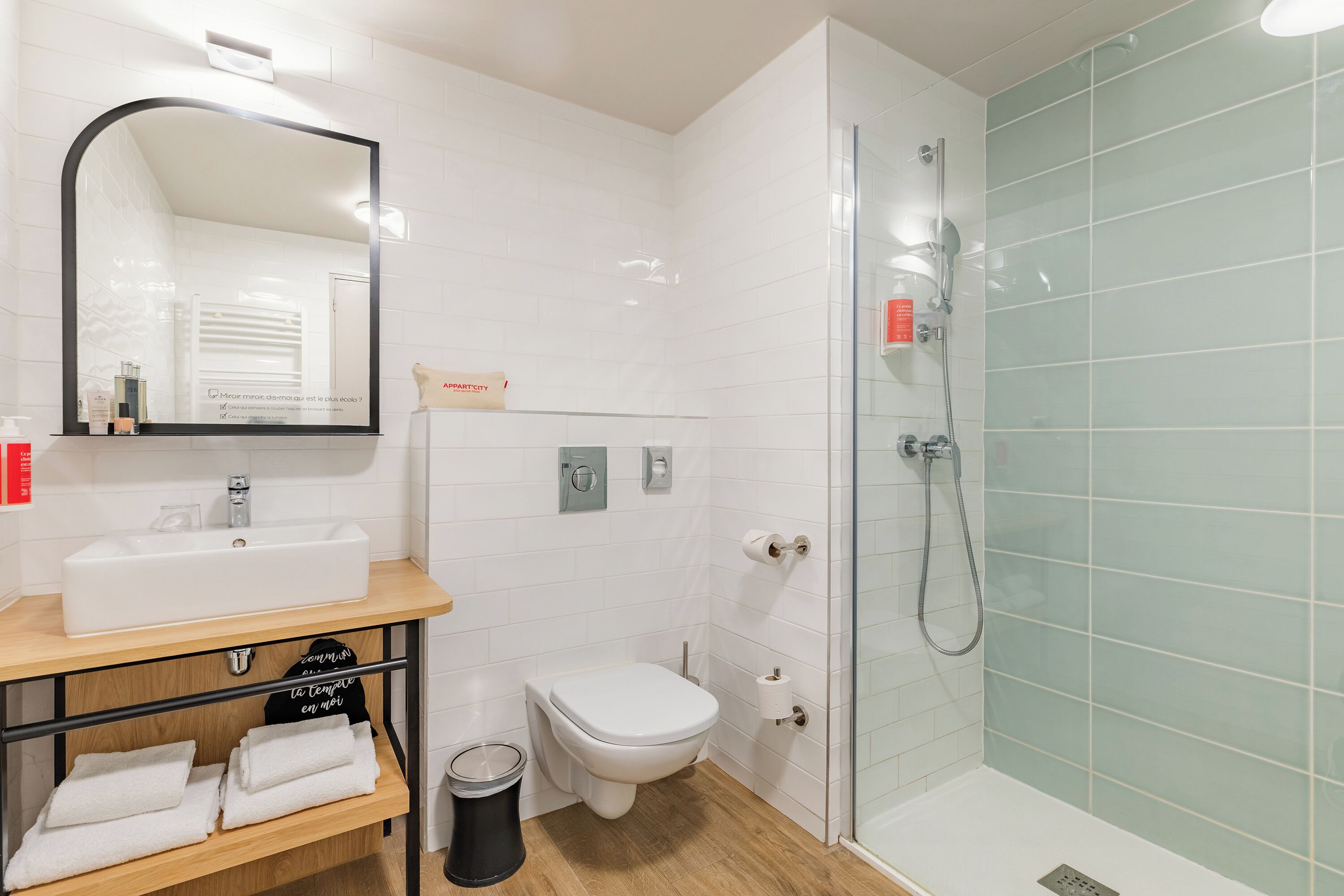 Appartement T2 | Bathroom | Hair dryer, towels, soap, shampoo