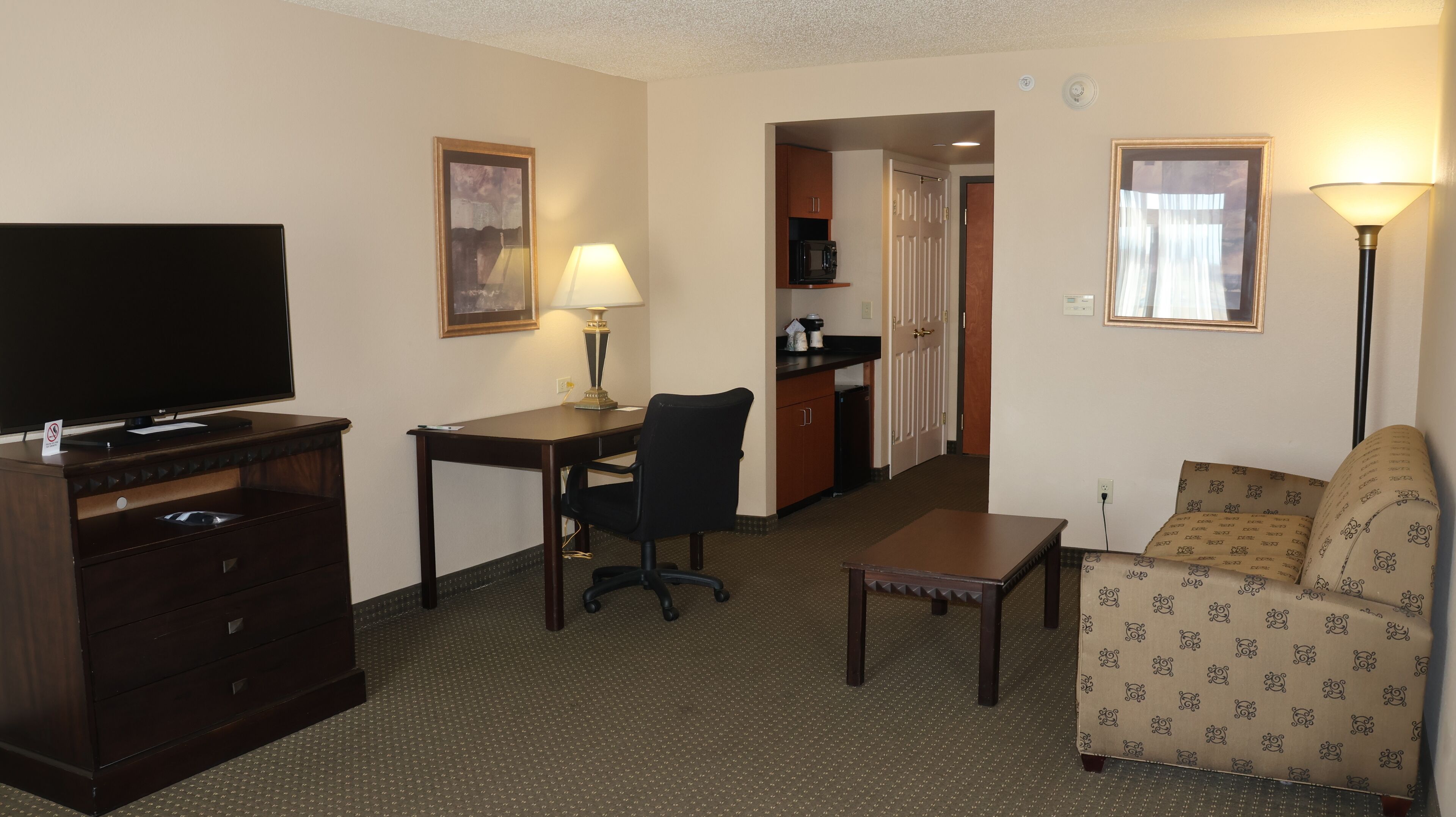 suite, 1 king bed with sofa bed, non smoking, refrigerator & microwave | tempur-pedic beds, in-room safe, desk, blackout curtains