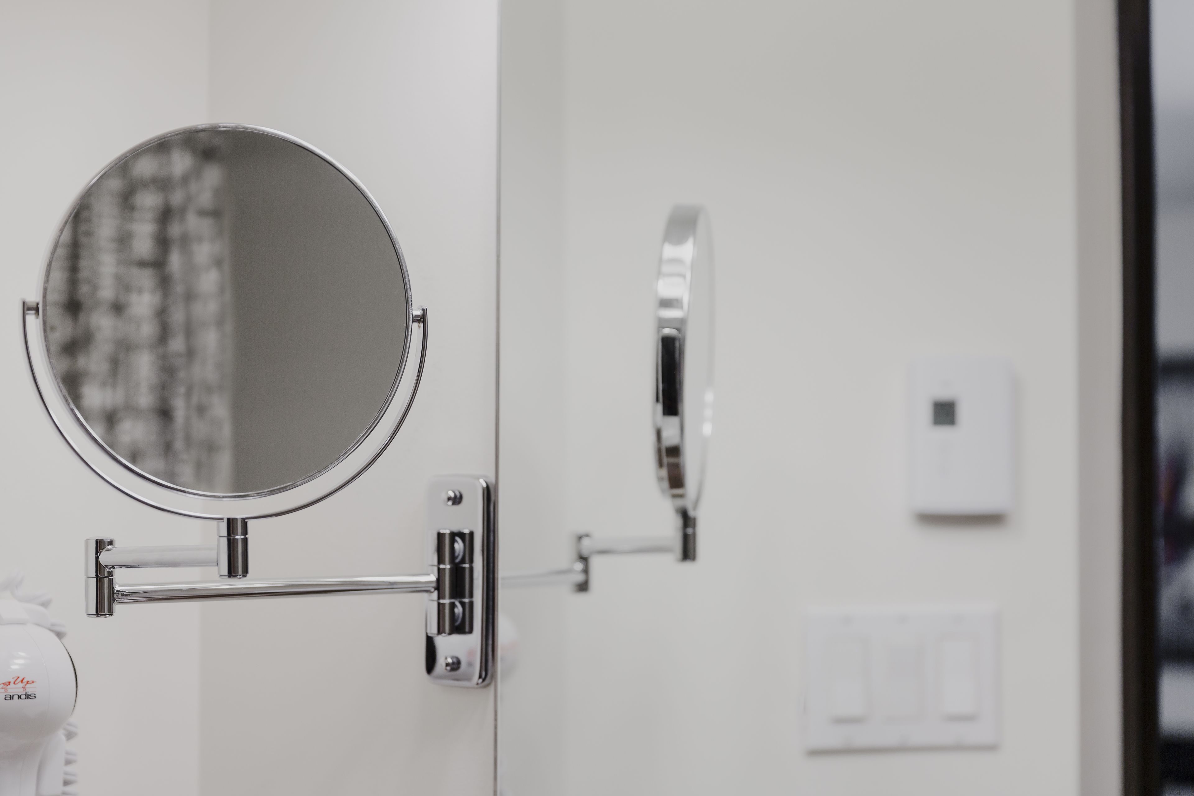 eco-friendly toiletries, hair dryer, towels, soap