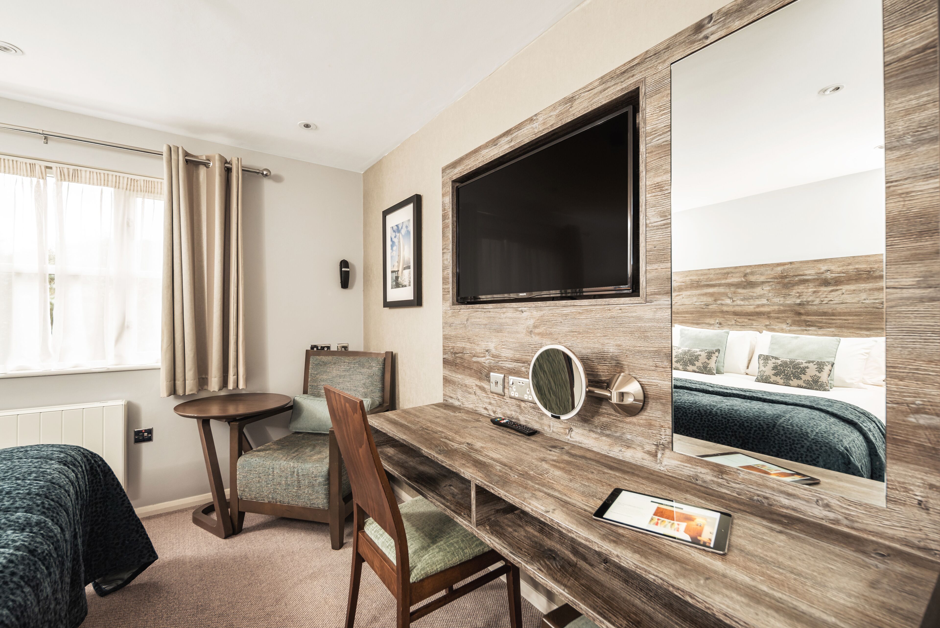 In-room safe, desk, laptop workspace, iron/ironing board