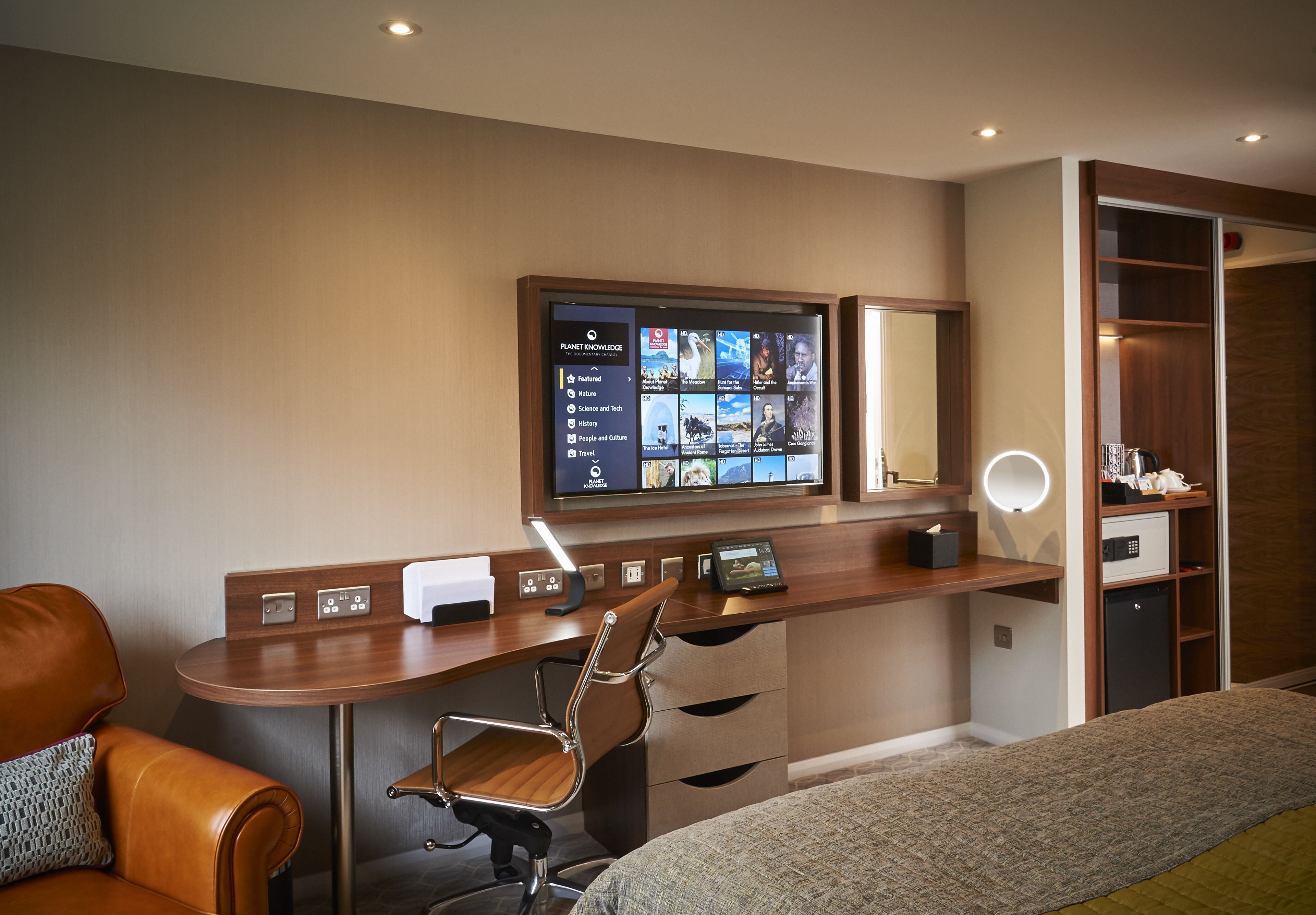 in-room safe, desk, laptop workspace, iron/ironing board