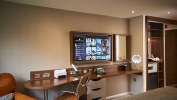 In-room safe, desk, laptop workspace, iron/ironing board