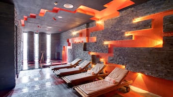 Sauna, boblebad, dampbad, tyrkisk bad/hammam, kropsbehandlinger