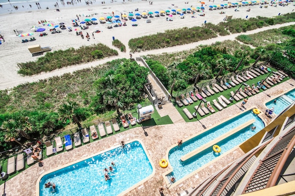 2 outdoor pools, open 8:00 AM to 11:00 PM, sun loungers