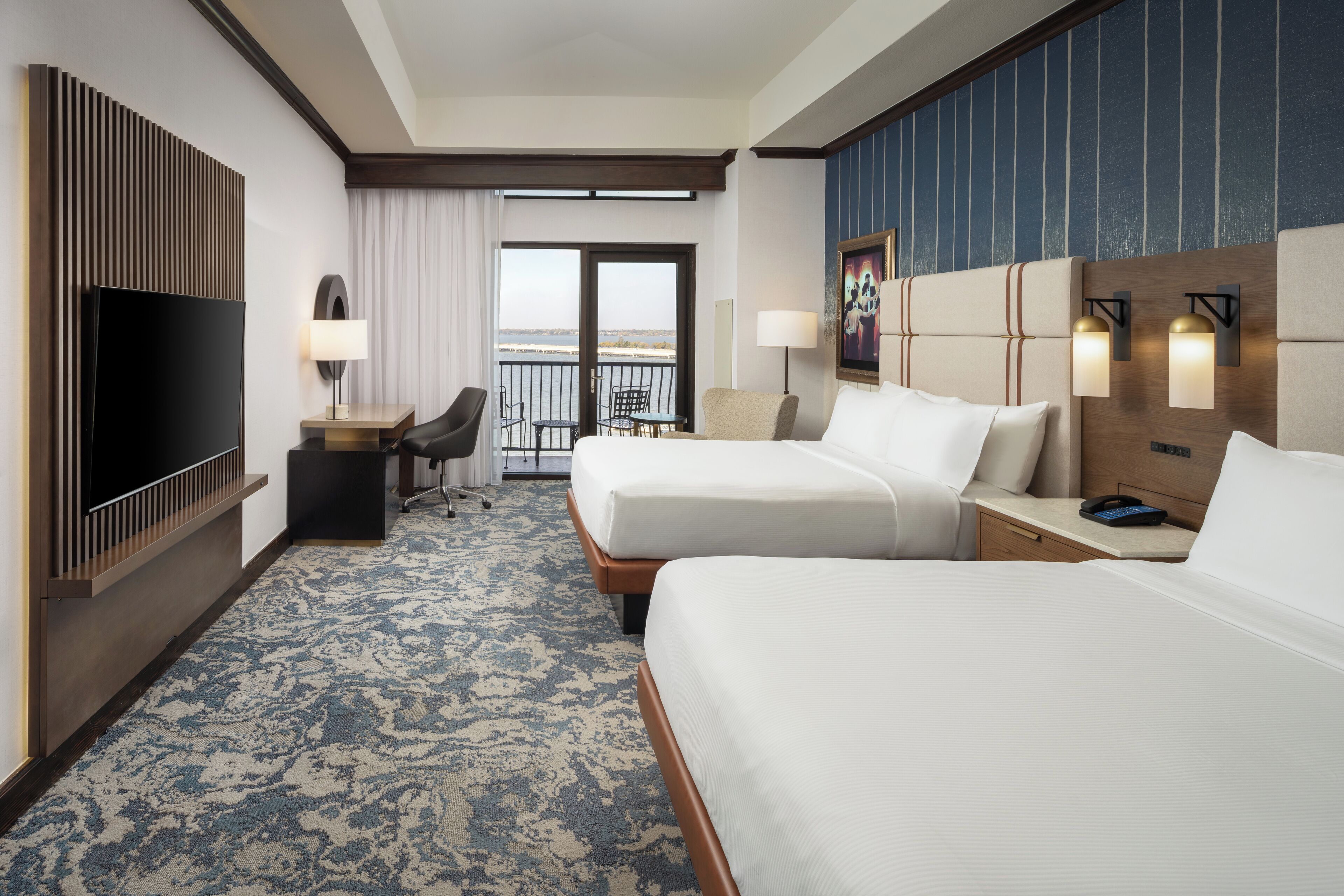 2 Queen Beds Resort View | Egyptian cotton sheets, premium bedding, down comforters, pillowtop beds