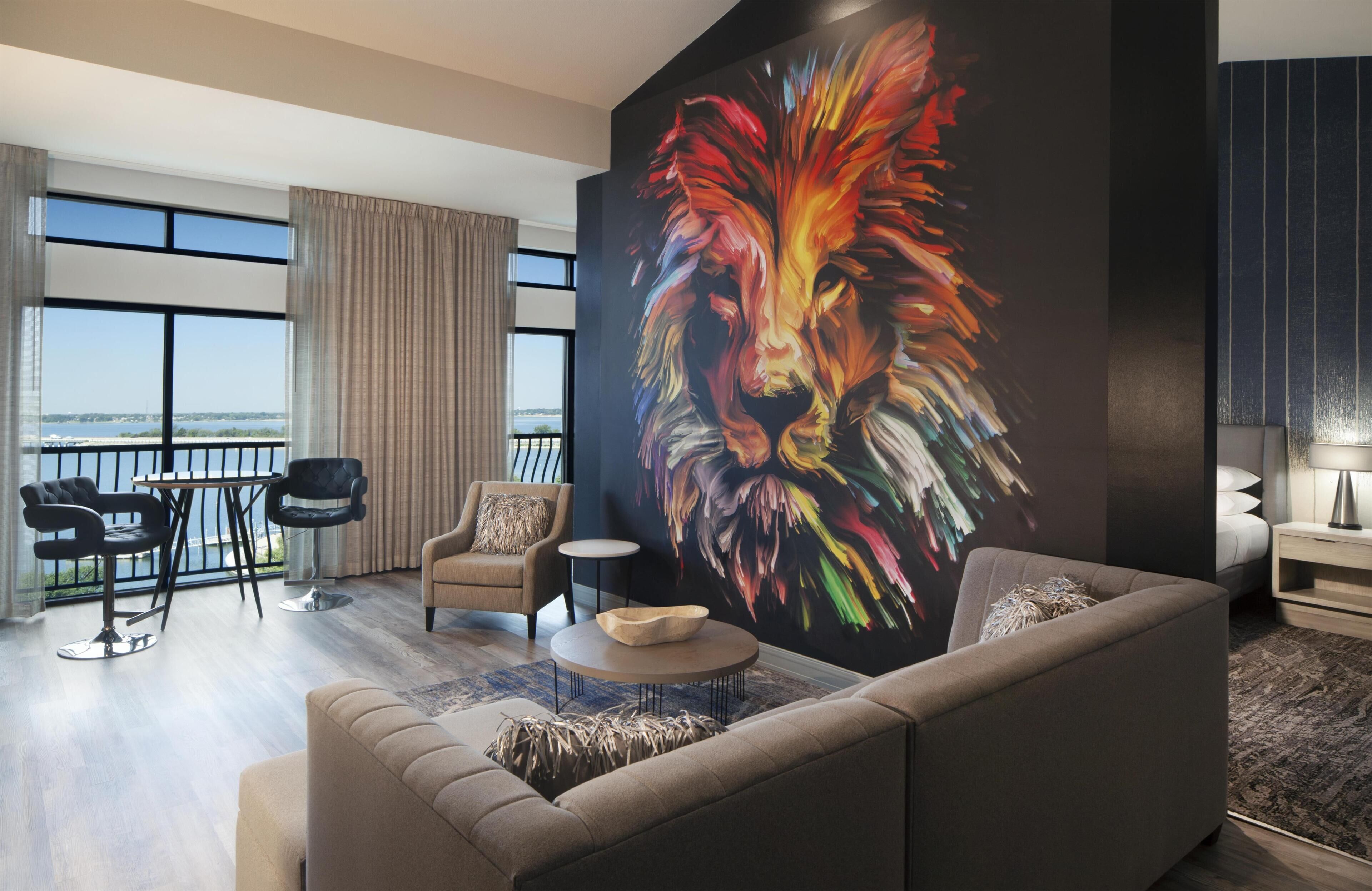 King Suite, Room, 1 King Bed | Living area