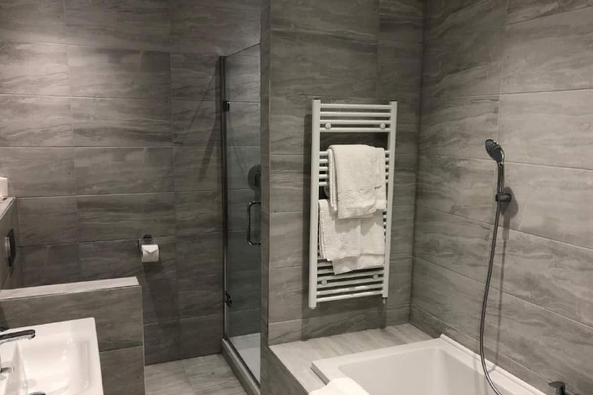 family room | bathroom | hair dryer, towels