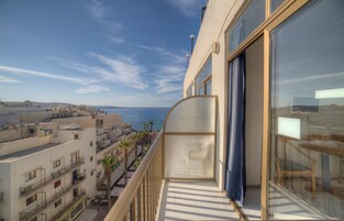 Double or Twin Room, Balcony, Partial Sea View | View from room