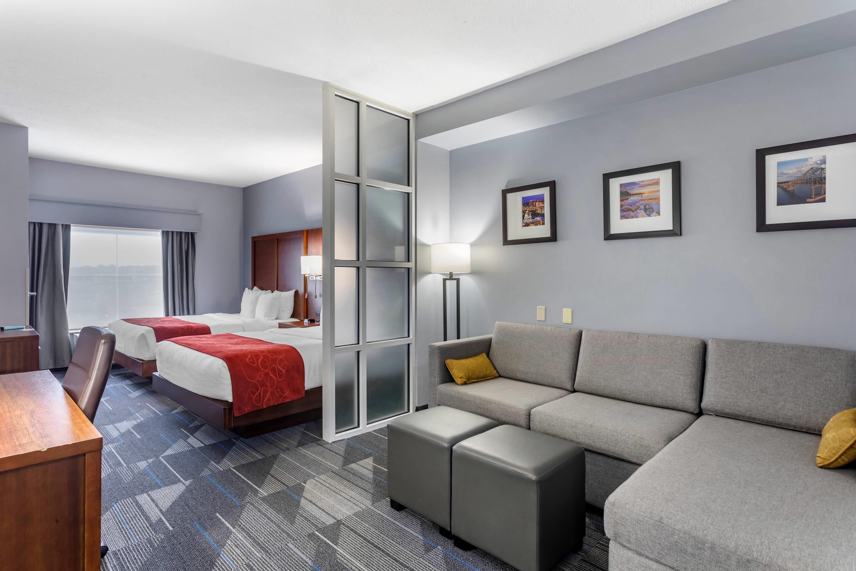 Suite, 2 Queen Beds | Minibar, in-room safe, desk, soundproofing