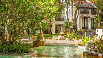 2 outdoor pools, open 7 AM to 9 PM, pool umbrellas, sun loungers