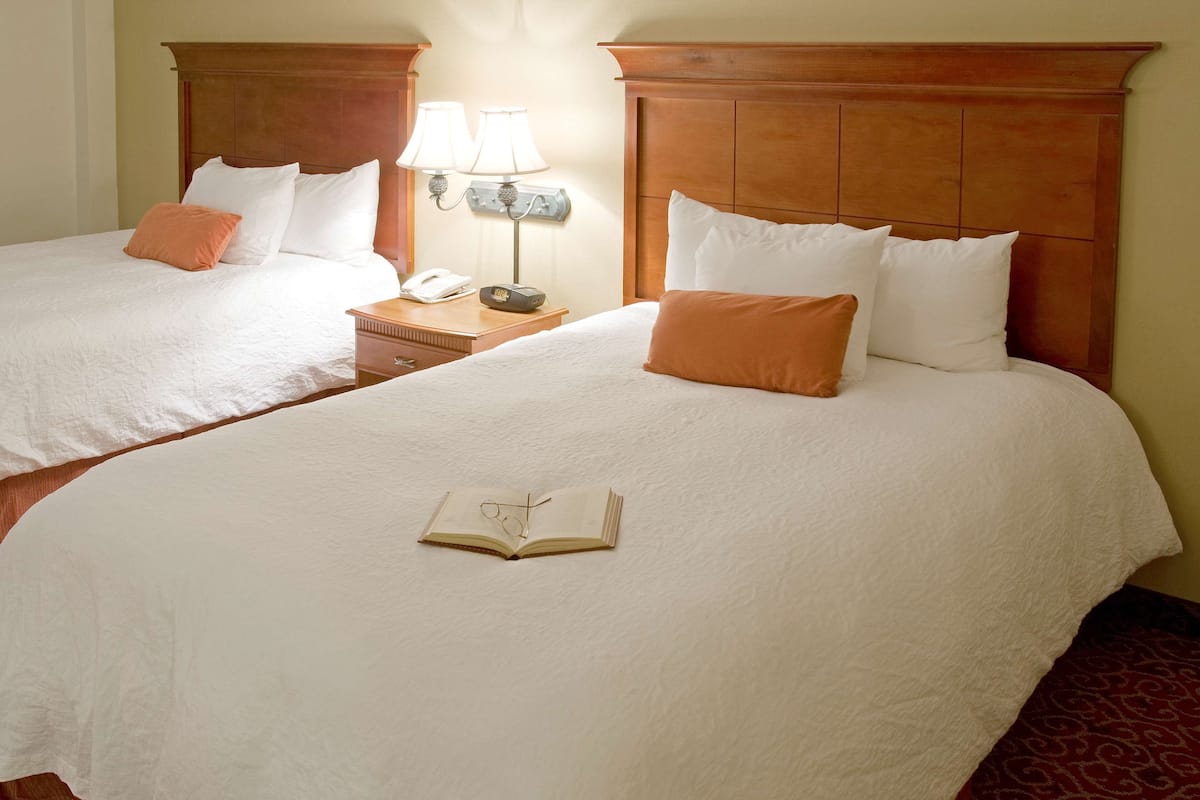 two queen beds non smoking | in-room safe, iron/ironing board, free rollaway beds