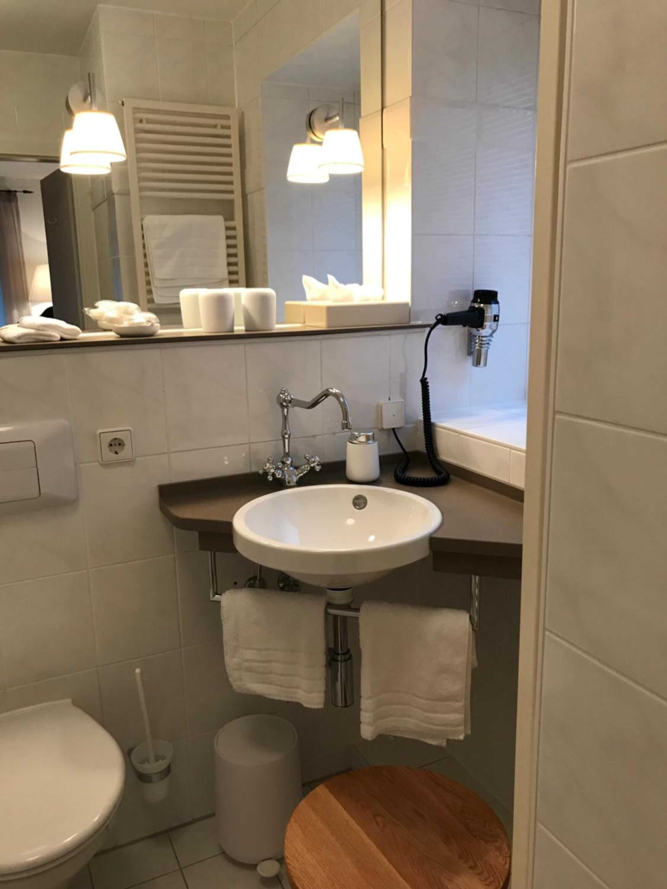 free toiletries, slippers, towels