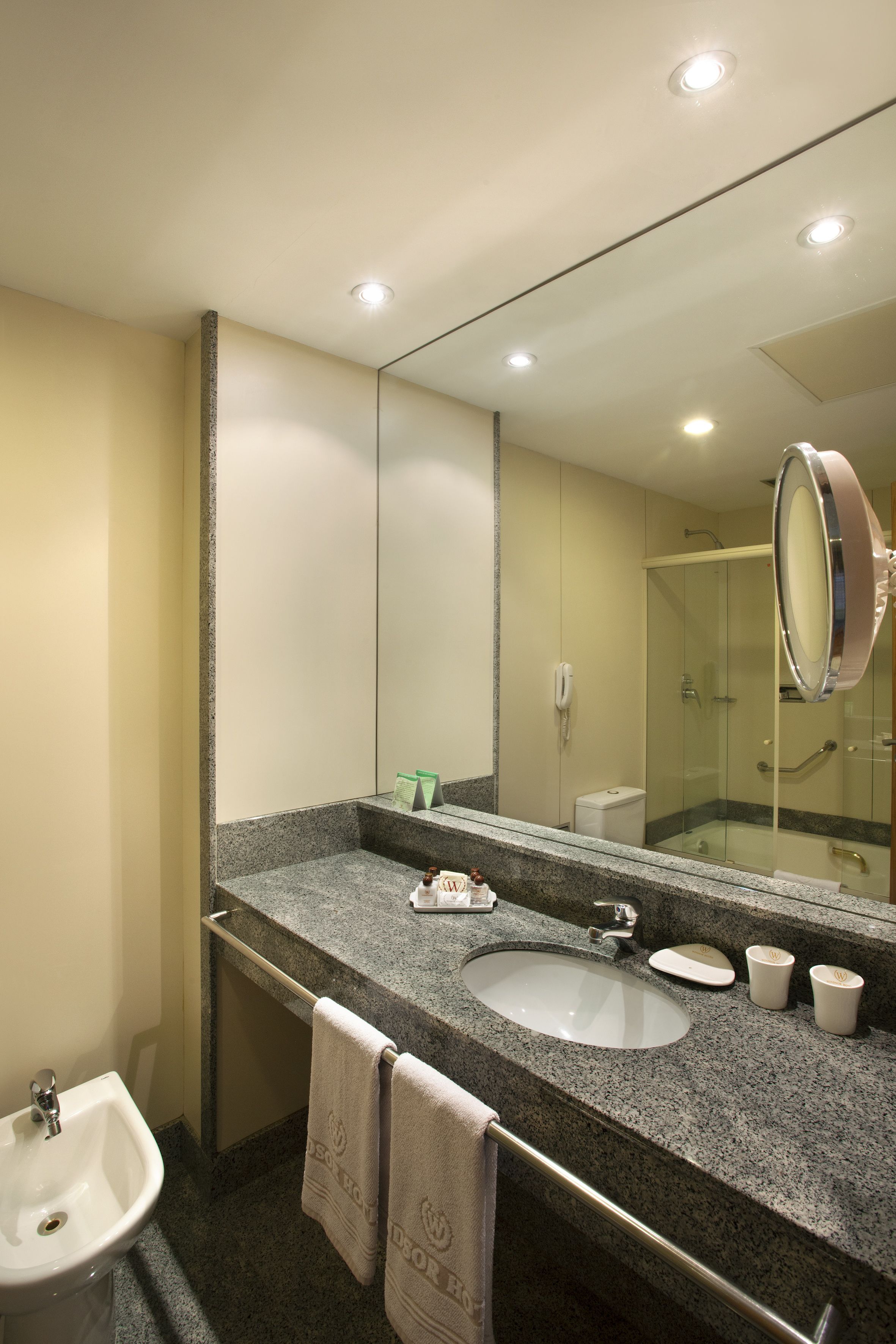 free toiletries, hair dryer, towels, soap