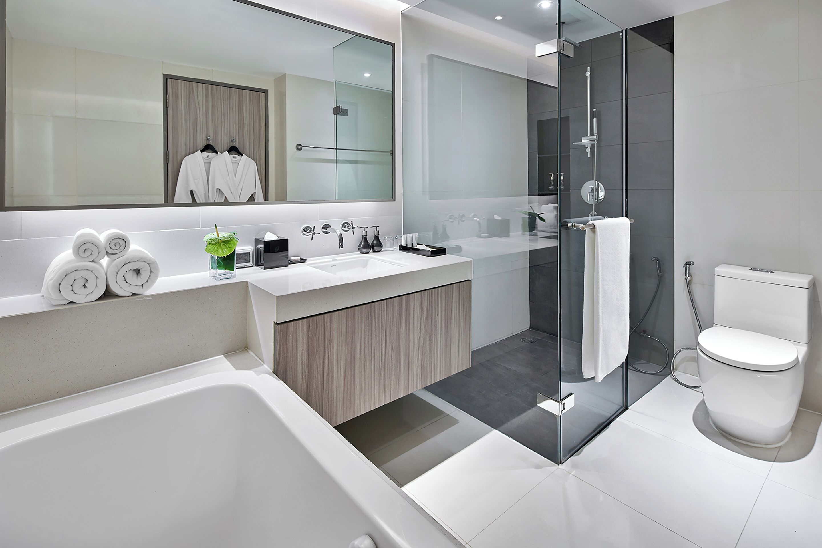 executive room, 1 bedroom | bathroom | designer toiletries, hair dryer, bathrobes, slippers