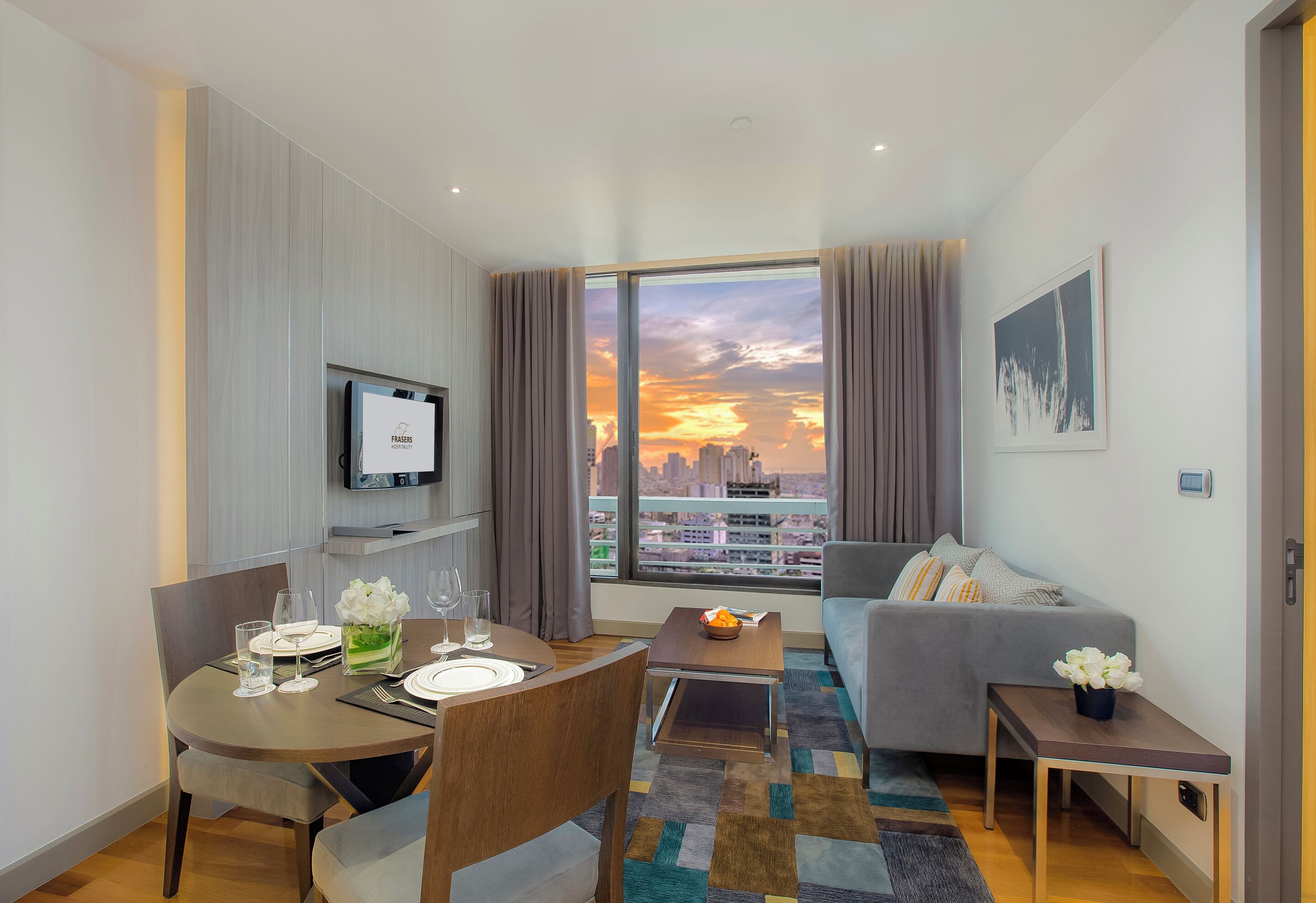 Family Apartment, 3 Bedrooms, Balcony | Living area | 43-inch LED TV with cable channels, TV