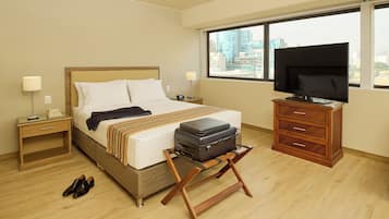 Down duvets, minibar, in-room safe, desk