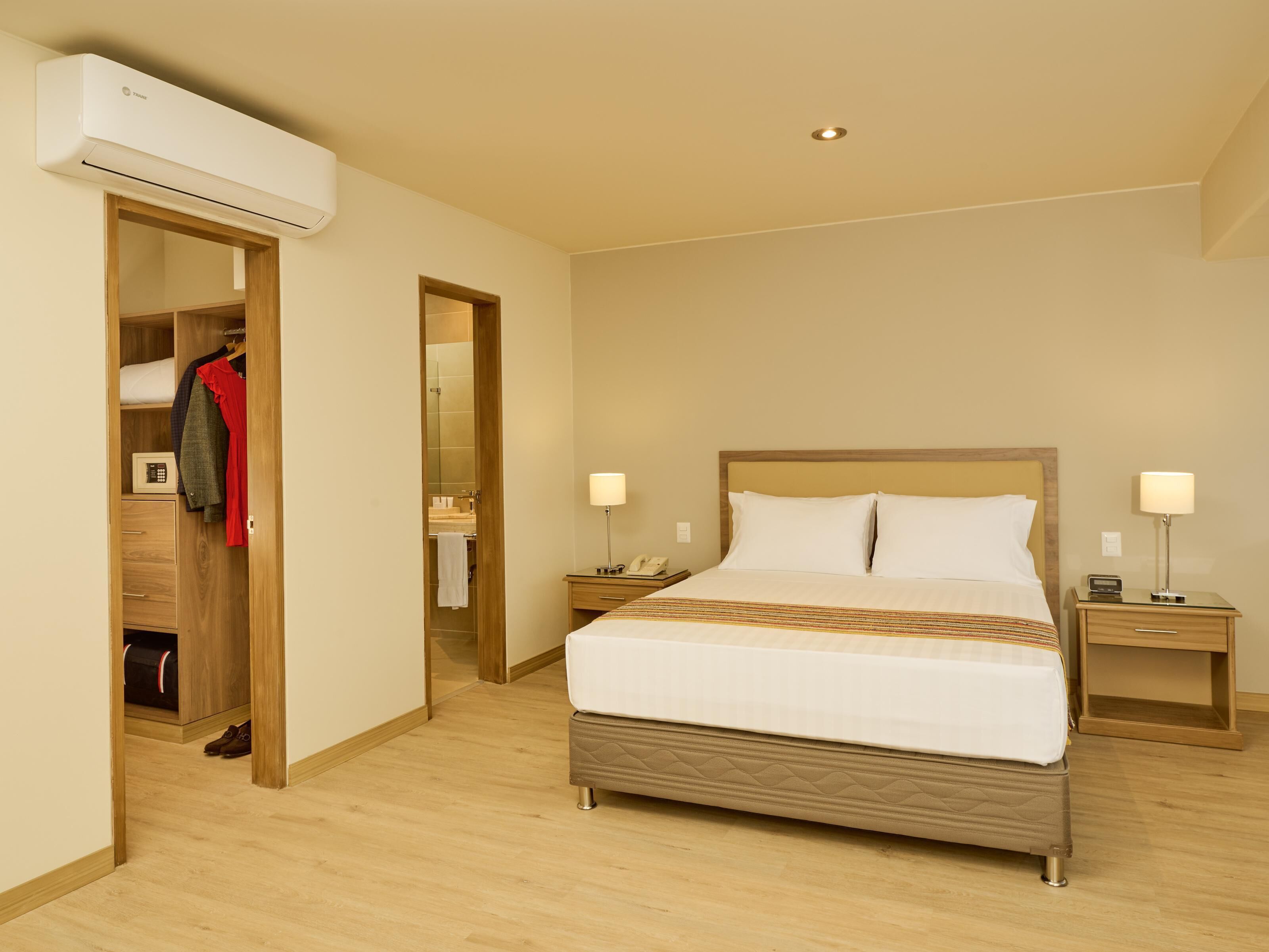 Down duvets, minibar, in-room safe, desk