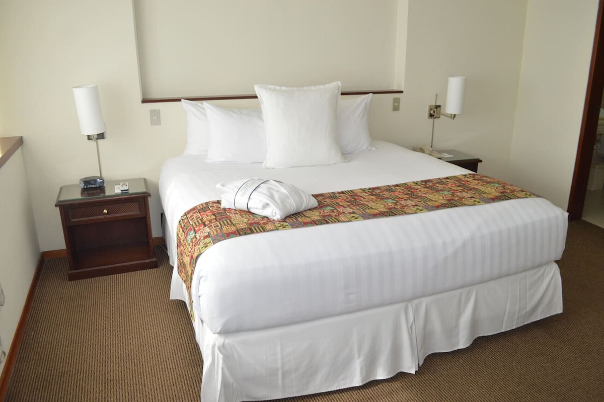 Down duvets, minibar, in-room safe, desk
