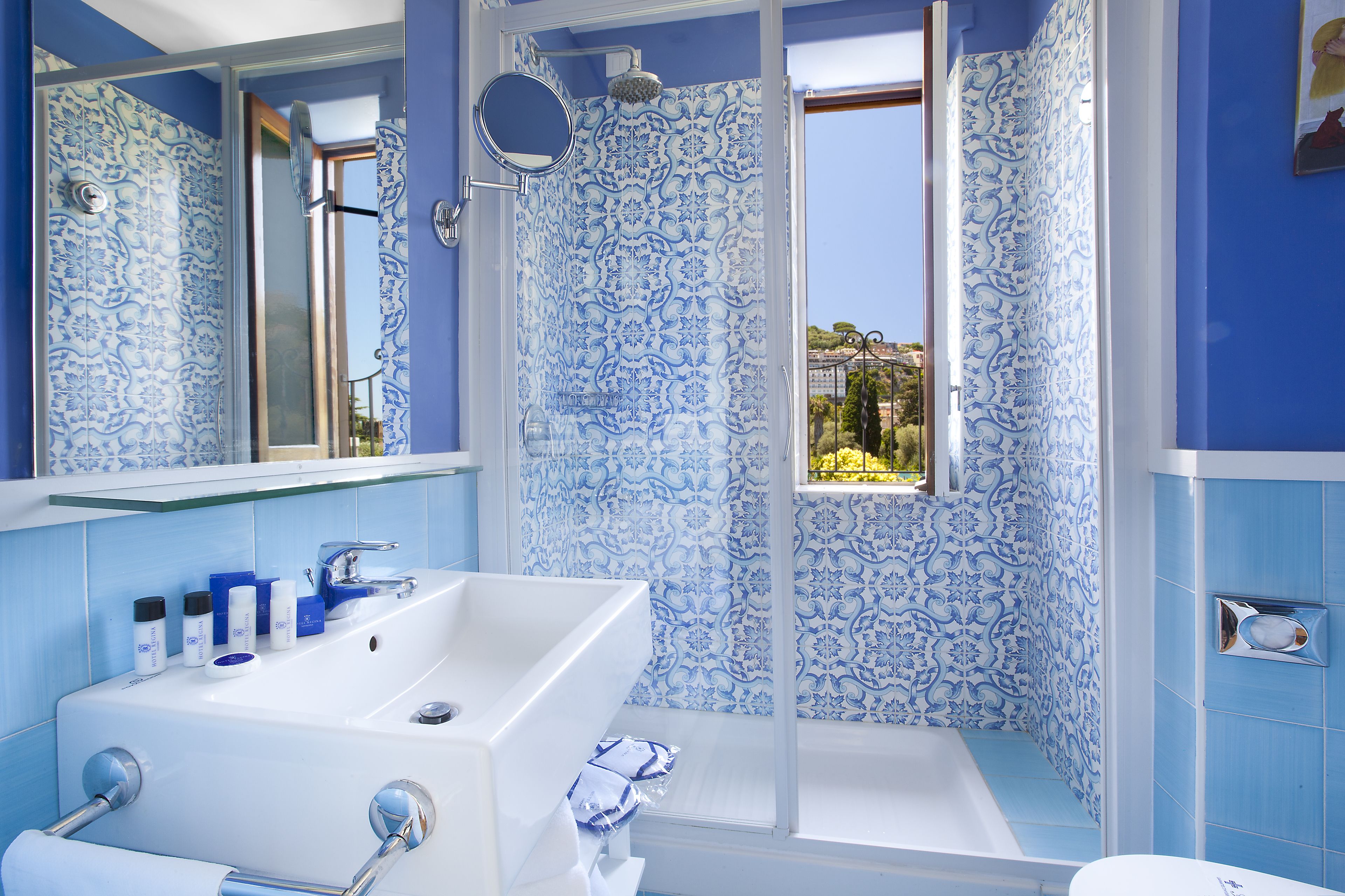 free toiletries, hair dryer, towels