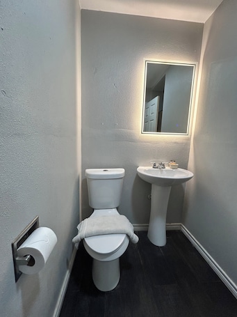 Basic Room, 1 Queen Bed | Bathroom | Combined shower/tub, deep soaking tub, free toiletries, hair dryer. Ladybird Inn