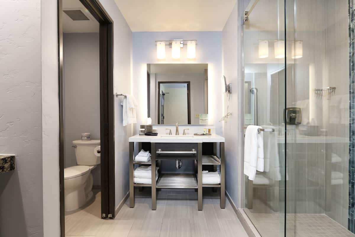 free toiletries, hair dryer, towels