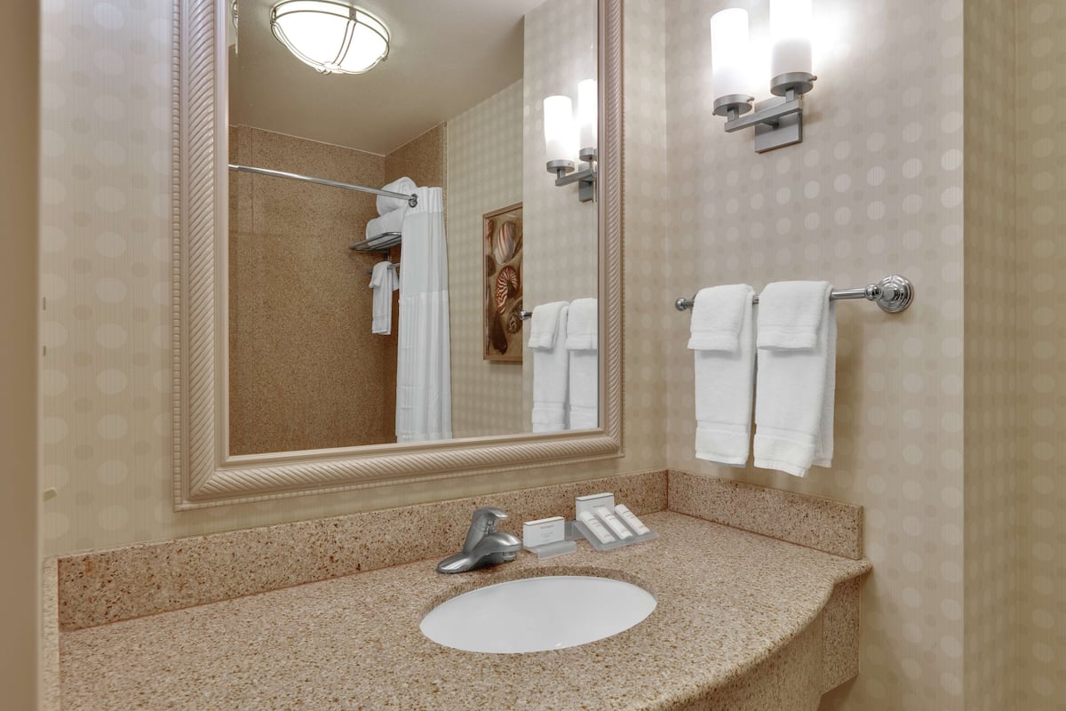 Free toiletries, hair dryer, towels