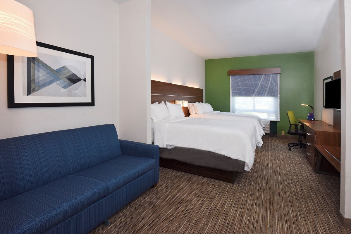 Suite, 2 Queen Beds | In-room safe, desk, laptop workspace, iron/ironing board