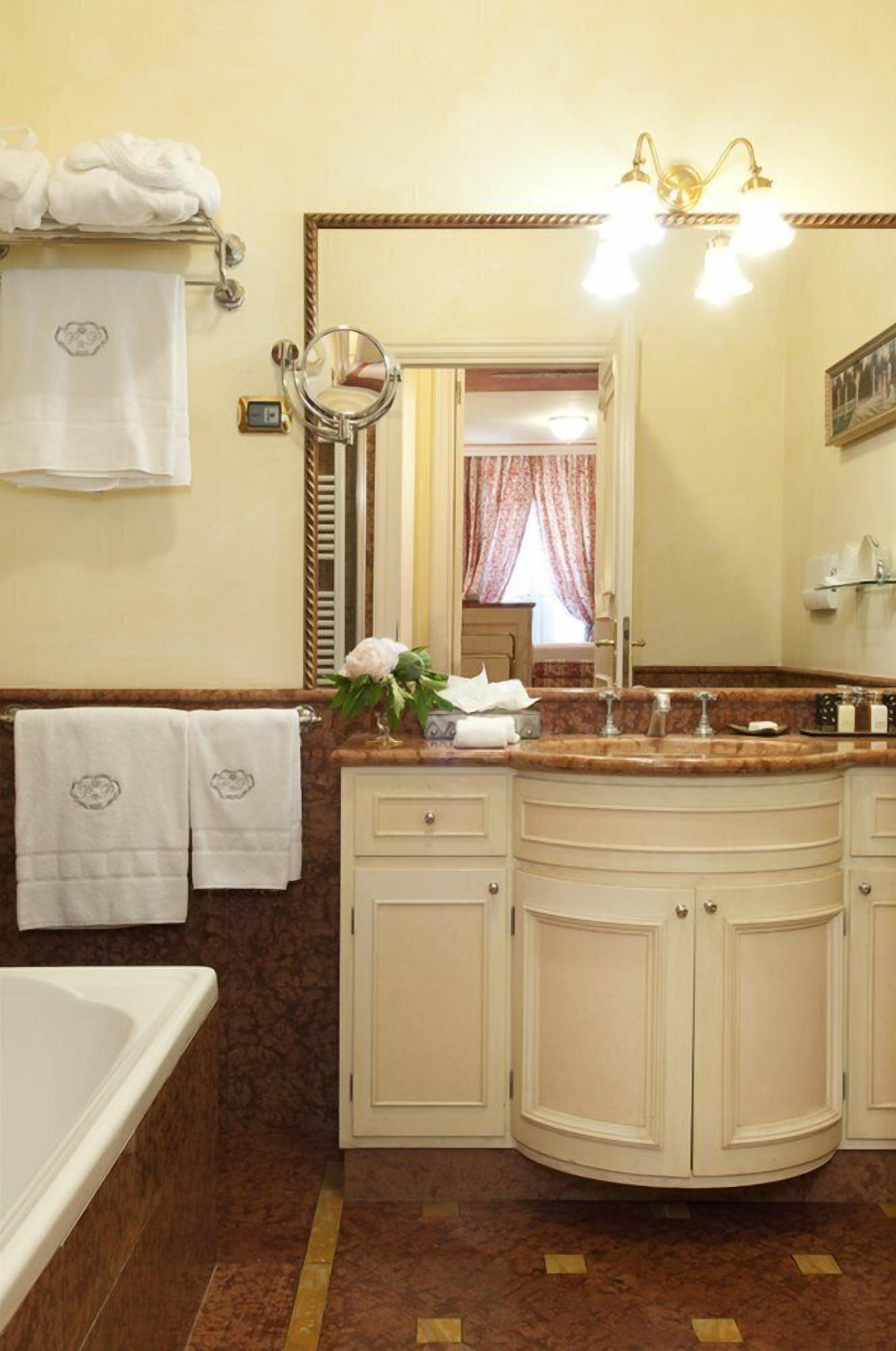 romantic studio suite | bathroom | free toiletries, hair dryer, bathrobes, slippers