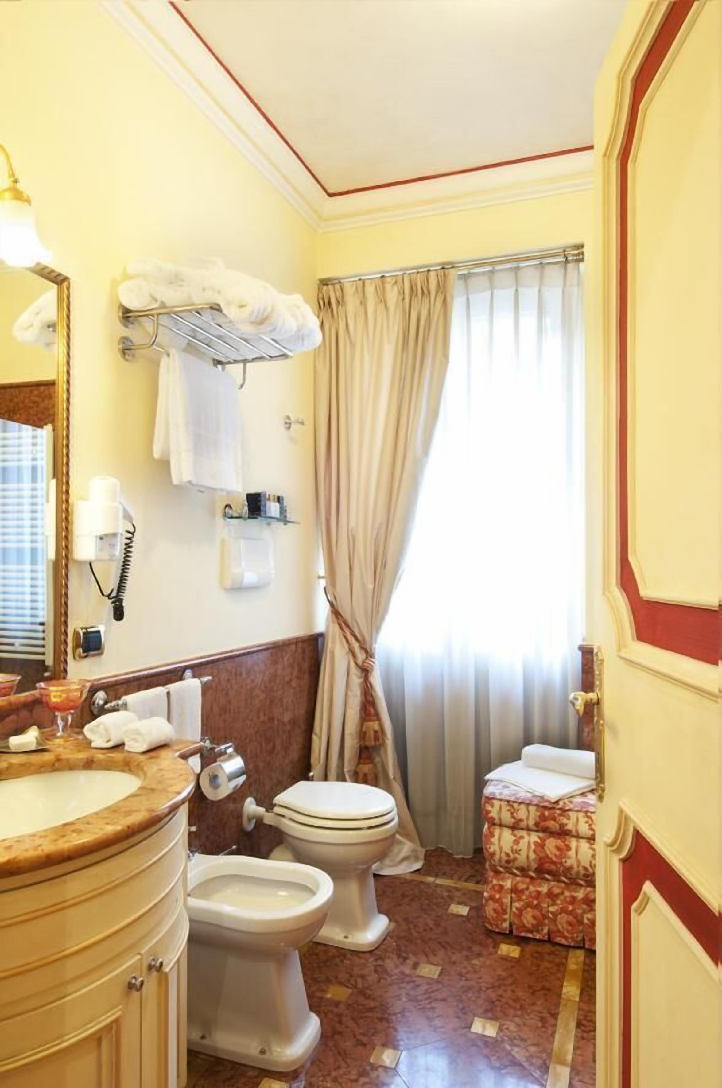 free toiletries, hair dryer, bathrobes, slippers