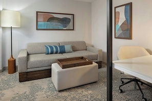 Pillowtop beds, desk, blackout drapes, iron/ironing board