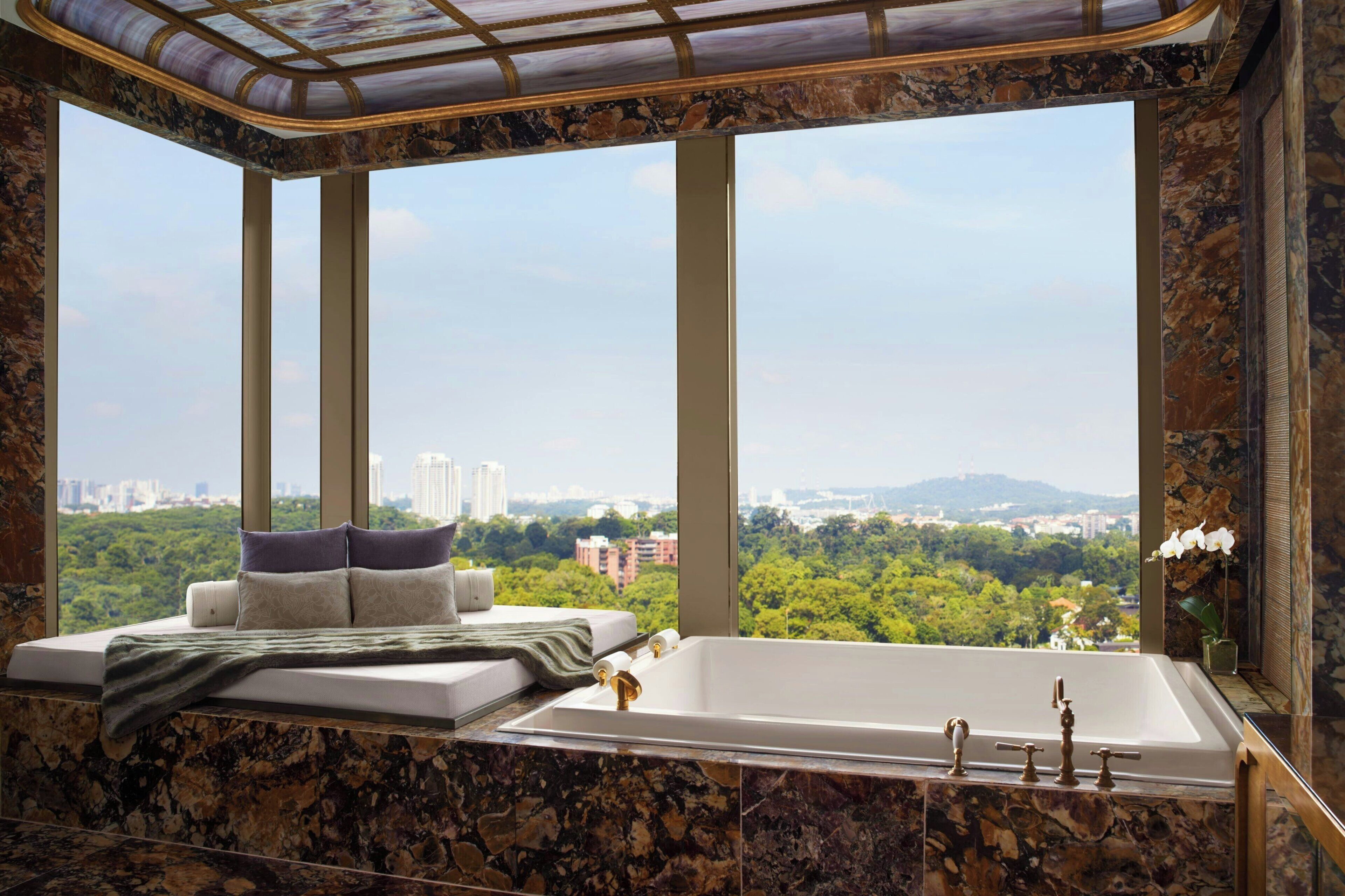 presidential, suite, 1 king bed, botanical garden view, top floor | bathroom | separate bathtub and shower, deep-soaking bathtub