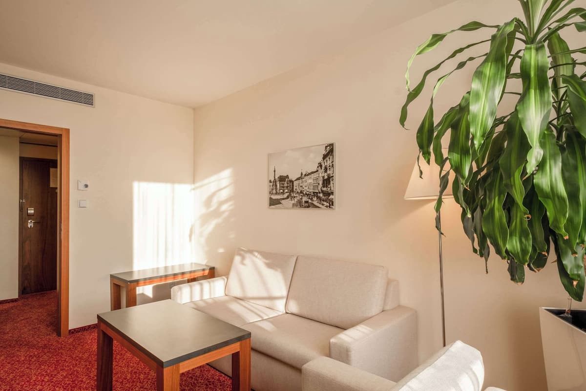 Suite Deluxe, para no fumadores | Camas Select Comfort, caja de seguridad en la habitación y escritorio