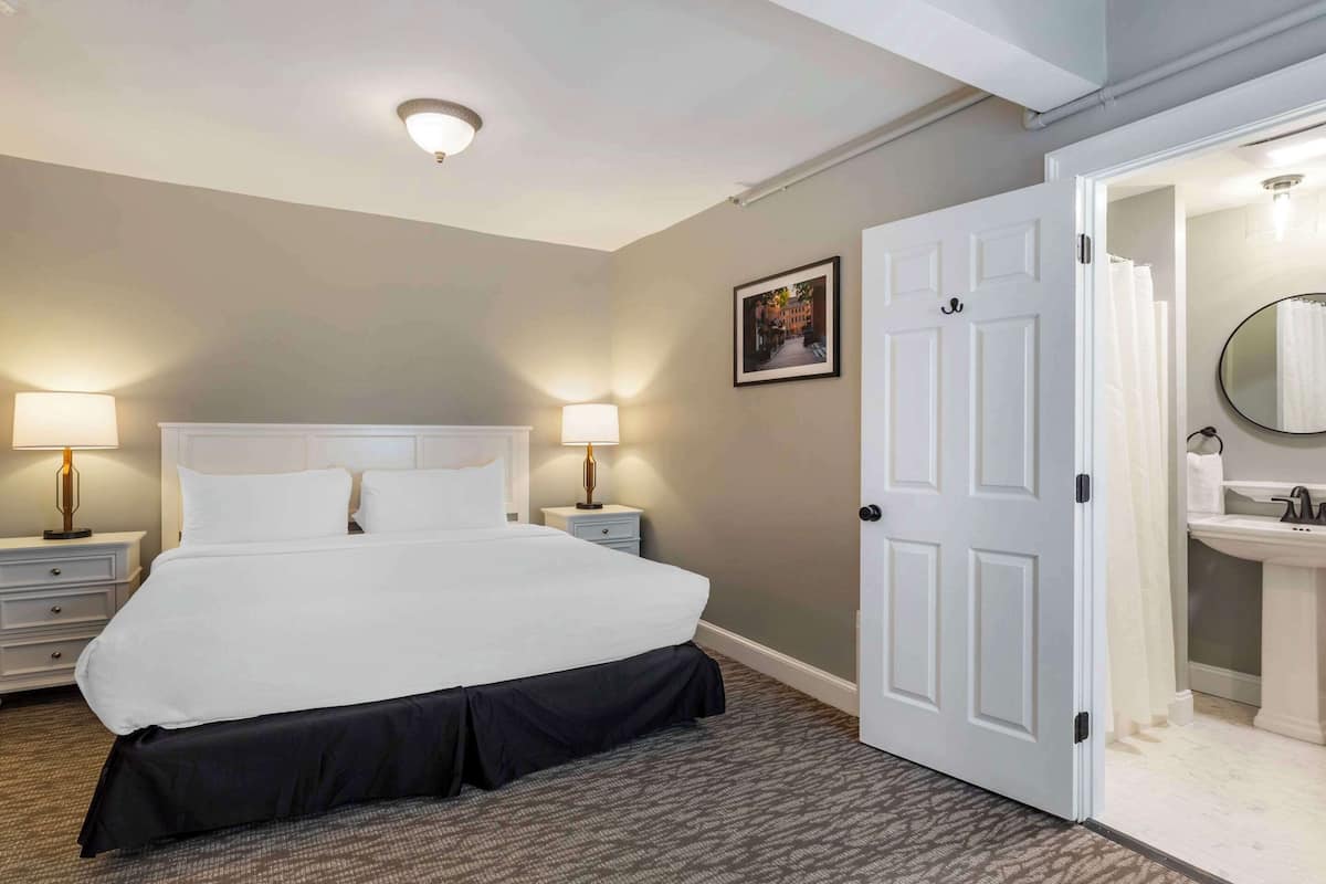 Chambre, 1 trÚs grand lit et 1 canapé-lit, accessible aux personnes à mobilité réduite, non-fumeur