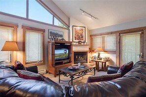 Townhome, Multiple Beds (Saddle Creek SC710) | Living area | TV, fireplace, DVD player - Saddle Creek Townhomes by Pioneer Ridge Management (Steamboat Springs)
