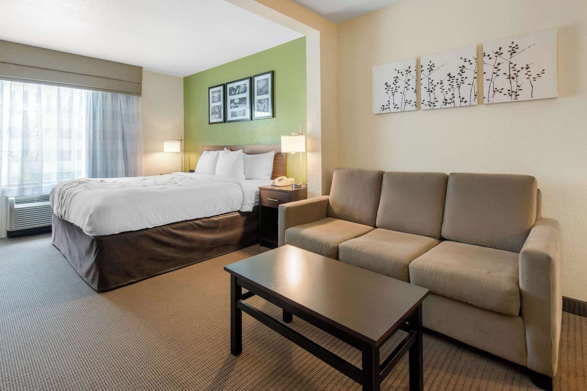 Suite, 1 cama King size, para no fumadores | Escritorio, espacio para trabajar con laptop y cortinas blackout