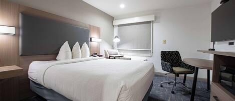 Desk, free WiFi, bed sheets