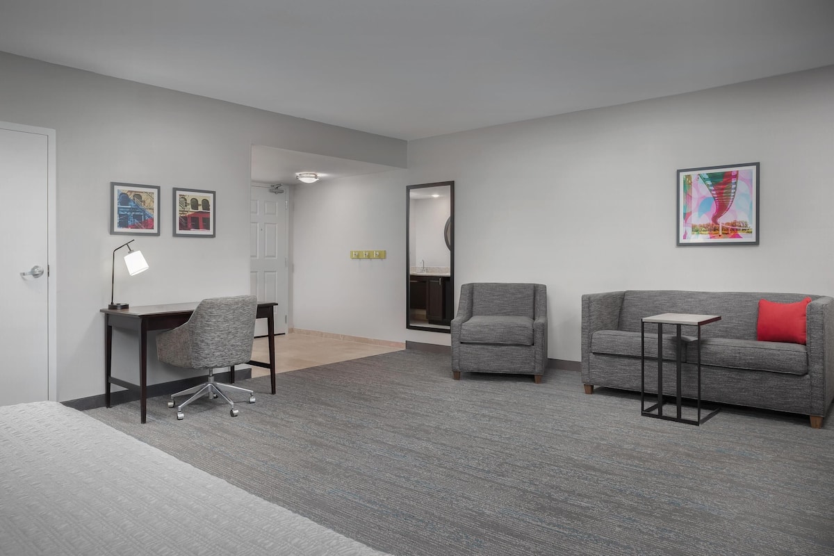 studio, 1 king bed, accessible, non smoking | hypo-allergenic bedding, in-room safe, desk, iron/ironing board