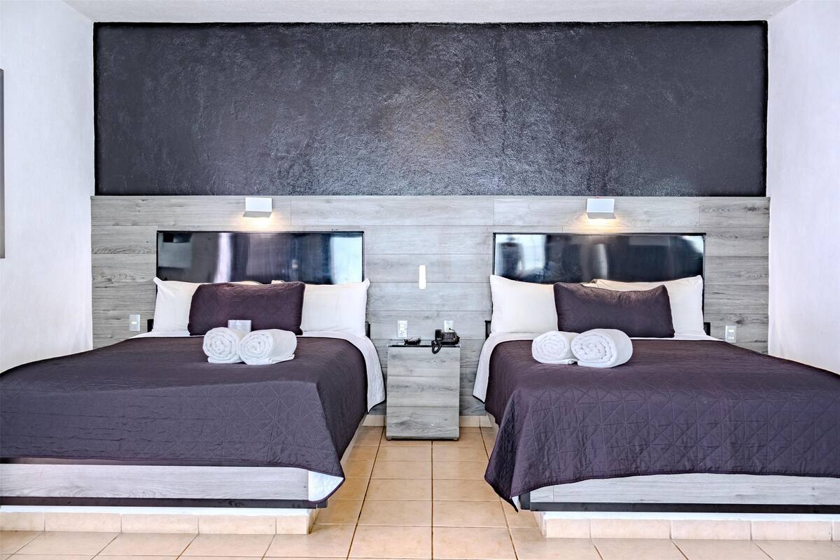 Standard Room, 2 Double Beds, Non Smoking | Premium bedding, in-room safe, desk, laptop workspace
