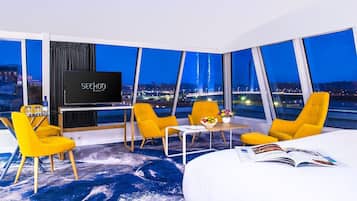 Ropa de cama de alta calidad y minibar