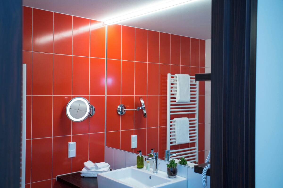 free toiletries, hair dryer, bathrobes, towels