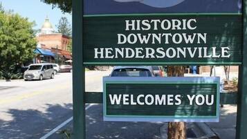 Placa de boas-vindas ao centro histórico de Hendersonville.