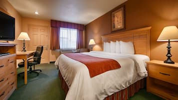 Down duvets, pillow-top beds, in-room safe, desk