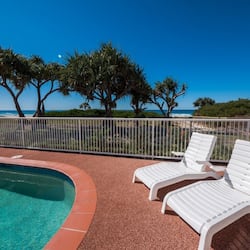 Outdoor pool, pool loungers