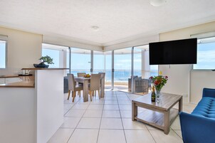 Flat-screen TV, DVD player